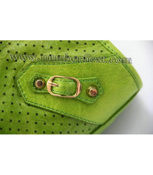 Balenciaga City Cross Bag Green Leather Gold Nails-4