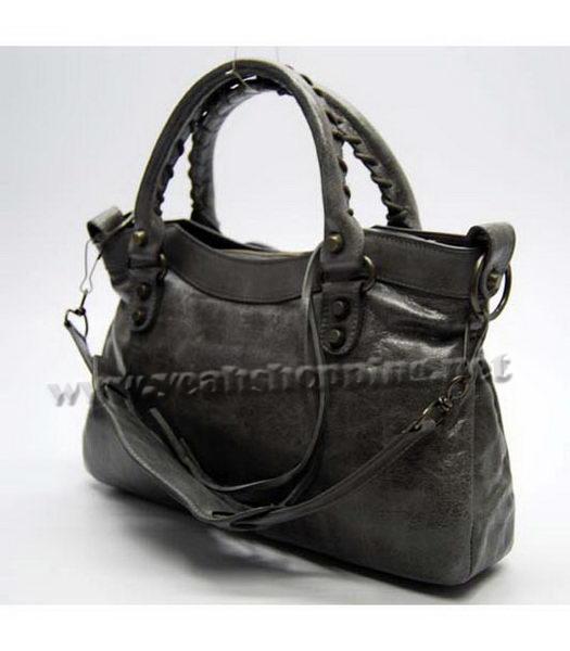 Balenciaga City Small Bag in Dark Silver Grey Leather-2
