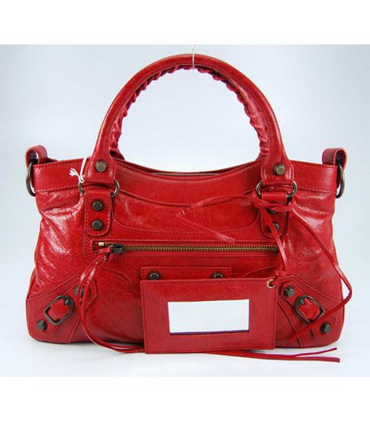Balenciaga City Small Bag in Red Leather