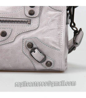 Balenciaga Classic Mini City Tote in Light Grey Imported Leather Small Nails-7