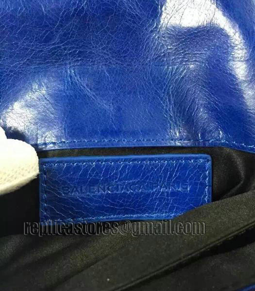Balenciaga Classic Oil Wax Leather Clutch Electric Blue-5