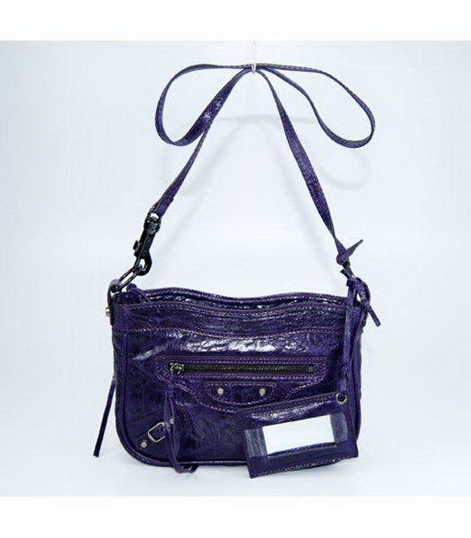 Balenciaga Classic Ticket Clutch Bag in Purple Lambskin