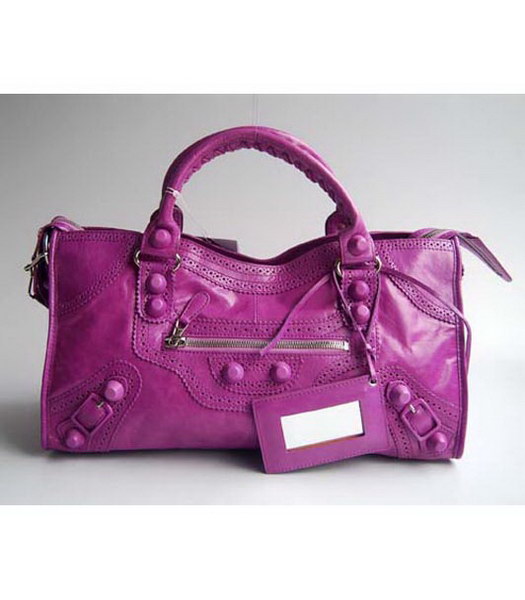 Balenciaga Covered Giant Part Time Purple Large Handbag