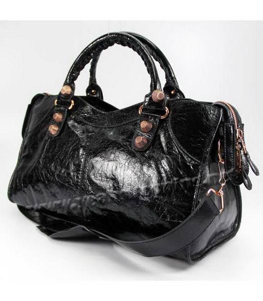 Balenciaga Cowskin Leather Giant City Top Handle Bag Black-1
