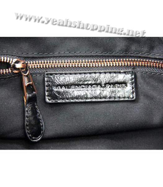 Balenciaga Cowskin Leather Giant City Top Handle Bag Black-4