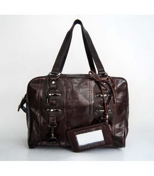 Balenciaga Dark Coffee Genuine Leather Handbag