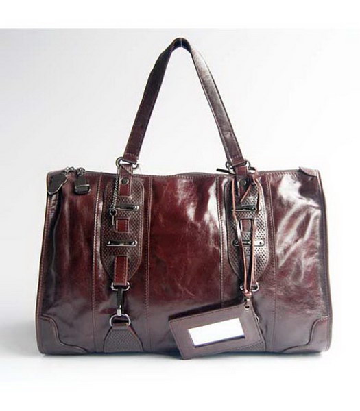Balenciaga Dark Coffee Leather Large Handbag