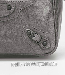 Balenciaga Dark Grey Imported Leather Mini Tote Shoulder Bag With Small Nail-6