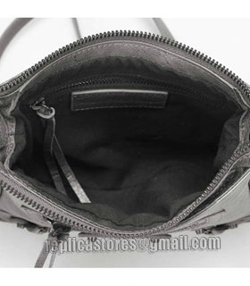 Balenciaga Dark Grey Imported Leather Mini Tote Shoulder Bag With Small Nail-7