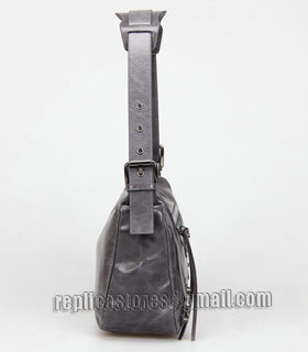 Balenciaga Dark Grey Imported Leather Small Tote Shoulder Bag With Small Nail-2