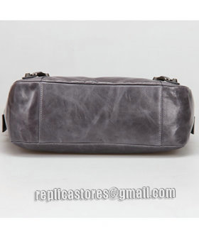 Balenciaga Dark Grey Imported Leather Small Tote Shoulder Bag With Small Nail-4
