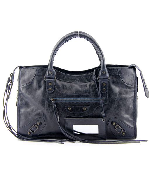 Balenciaga Dark Sapphire Blue Leather Bag 