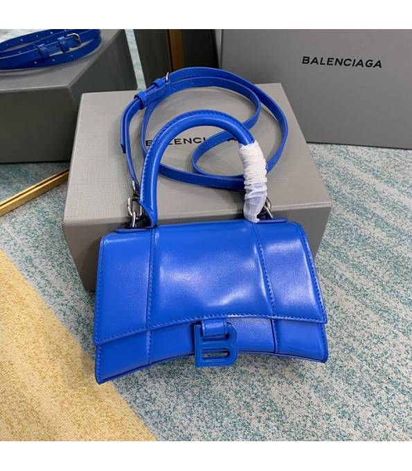 Balenciaga Electric Blue Original Plain Veins Calfskin Leather 19cm Hourglass Bag