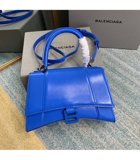 Balenciaga Electric Blue Original Plain Veins Calfskin Leather 23cm Hourglass Bag
