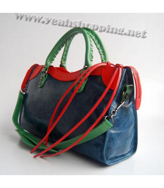 Balenciaga Giant City Bag Sapphire Blue with Green/Red/Offwhite-2