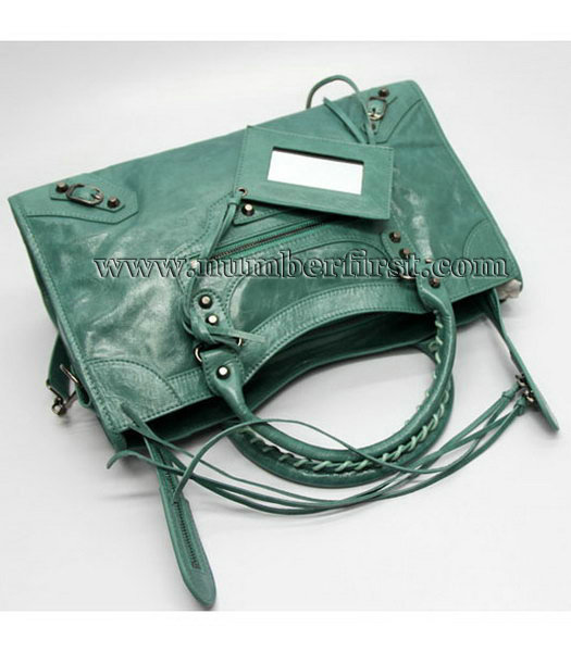 Balenciaga Giant City Handbag in DelftBlue Oil Leather-4