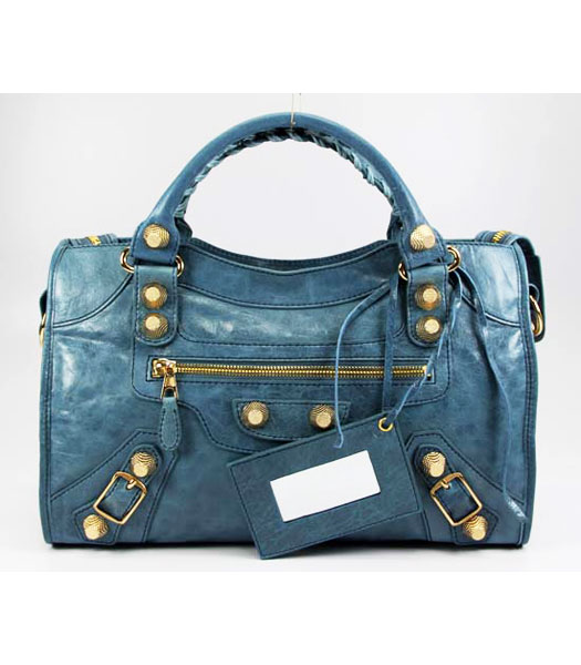 Balenciaga Giant City Handbag in Light Blue Lambskin