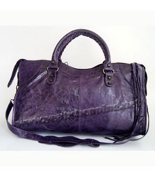 Balenciaga Giant City Handbag Purple Lambskin-3
