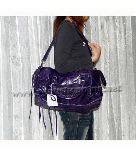 Balenciaga Giant City Handbag Purple Lambskin-8