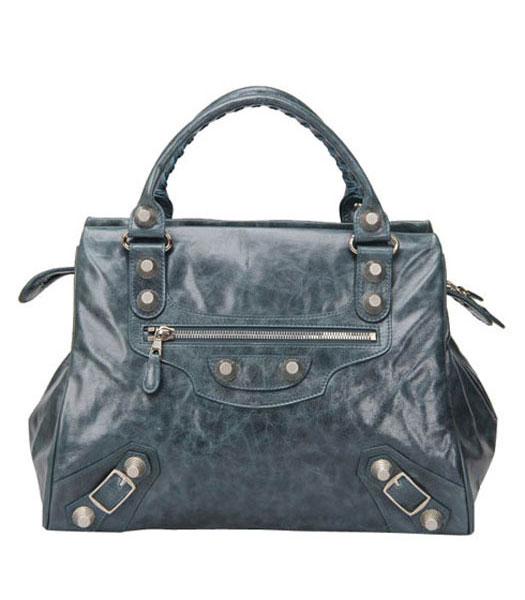 Balenciaga Giant City Handbag Sapphire Blue Leather