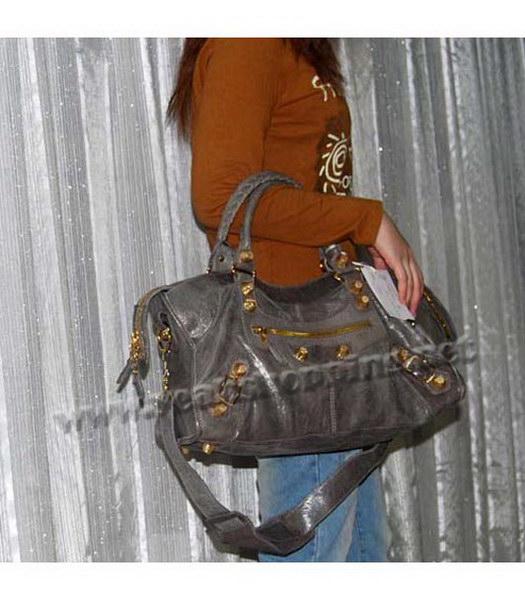 Balenciaga Giant City Handbag Silver Grey Lambskin-7
