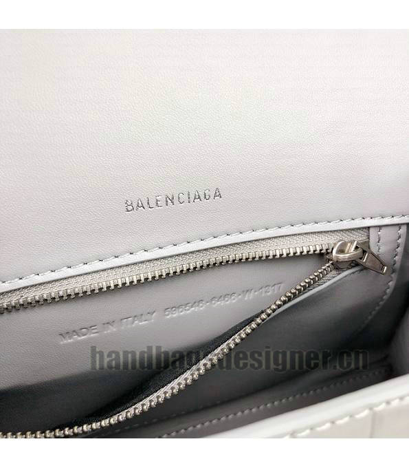 Balenciaga Grey Original Croc Veins Calfakin Leather Silver Buckle 23cm Hourglass Bag-7