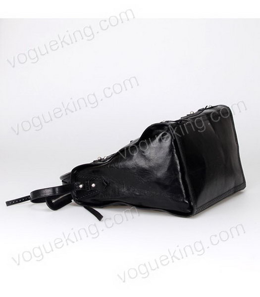 Balenciaga Hyacinth Import Black Leather Bag Pearl Silver Nails-3