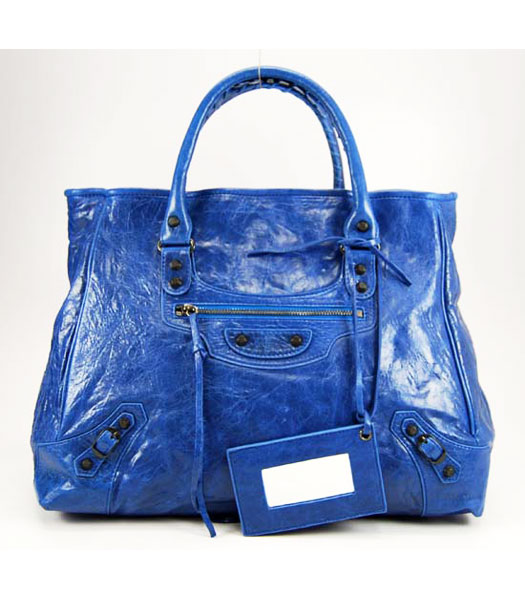 Balenciaga Lambskin Tote Bag Color Blue