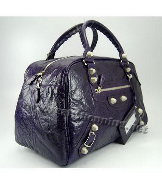 Balenciaga Lambskin Tote Large Bag in Dark Purple Lambskin-1