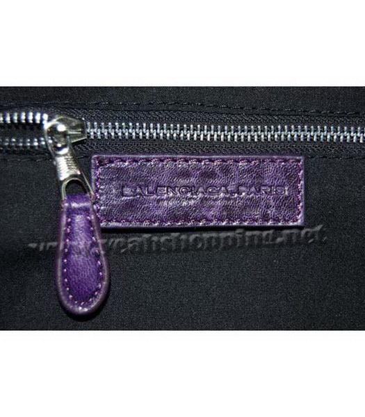 Balenciaga Lambskin Tote Large Bag in Dark Purple Lambskin-6
