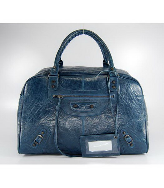 Balenciaga Lambskin Tote Large Bag in Sapphire Blue Lambskin