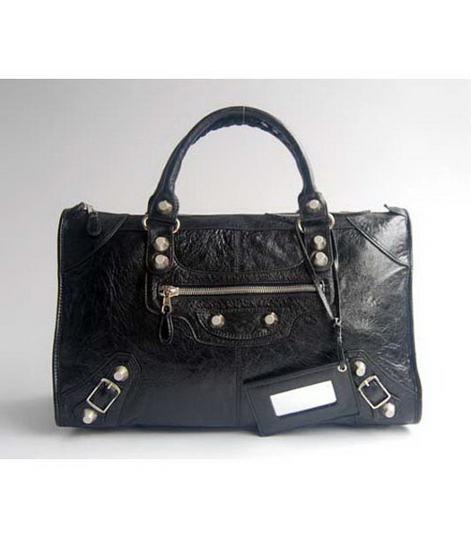 Balenciaga Large Black Lambskin Handbag