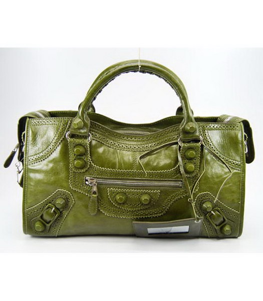 Balenciaga Large Covered Giant Part Time Bag Green Leahter