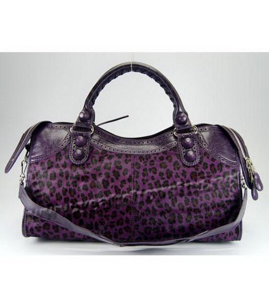 Balenciaga Large Covered Giant Part Time Bag Purple Leopard Print-3
