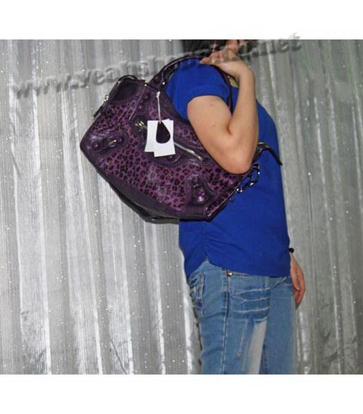 Balenciaga Large Covered Giant Part Time Bag Purple Leopard Print-7
