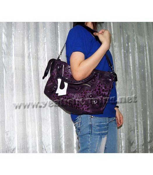 Balenciaga Large Covered Giant Part Time Bag Purple Leopard Print-8