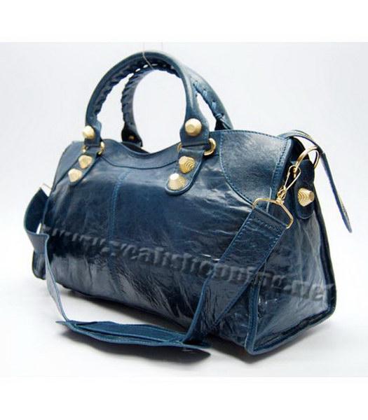 Balenciaga Large Giant City Handbag in Sapphire Blue Lambskin-2