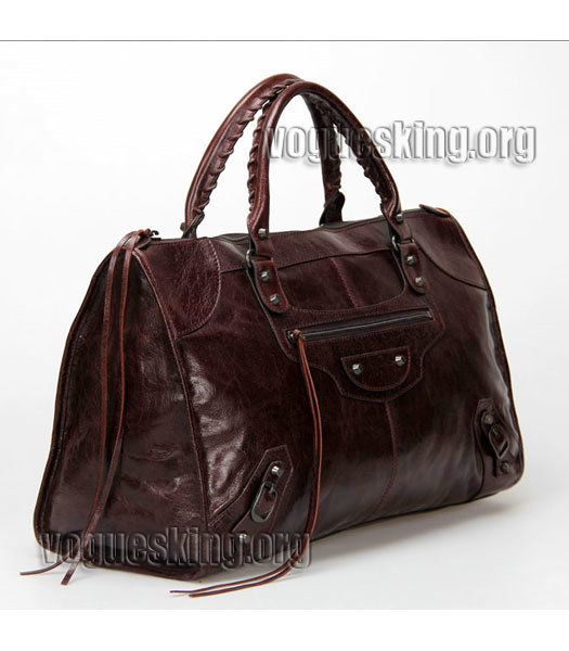 Balenciaga Large Multicolor Woven Bag in Black Leather-2
