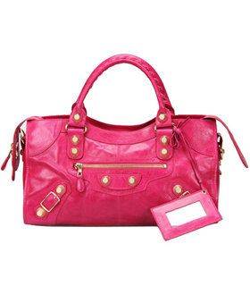 Balenciaga Large Part-Time Bag in Peach Original Leather With Golden Nails