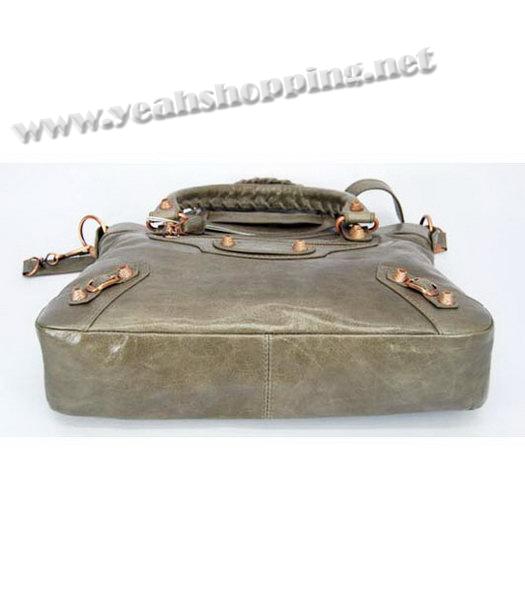 Balenciaga Light Grey Leather Handbag-Rose Gold Small Nail-5