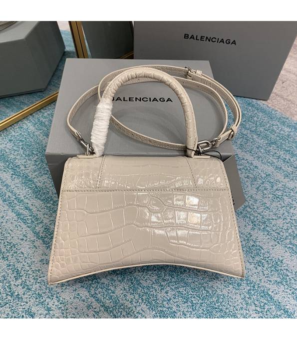 Balenciaga Light Khaki Original Croc Veins Calfskin Leather 23cm Hourglass Bag-1
