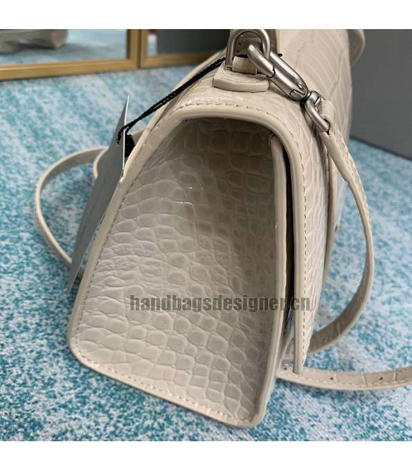 Balenciaga Light Khaki Original Croc Veins Calfskin Leather 23cm Hourglass Bag-4