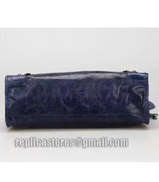 Balenciaga Motorcycle City Bag in Dark Blue Imported Leather Gun Nails-2