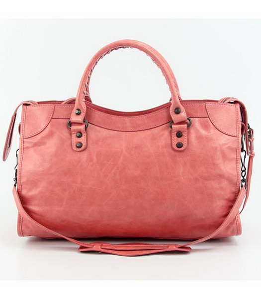 Balenciaga Motorcycle City Bag in Dark Red Oil Leather (Copper Nails)-2