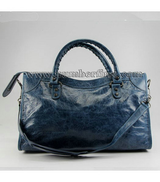Balenciaga Motorcycle City Bag in Sapphire Blue Oil Leather-2