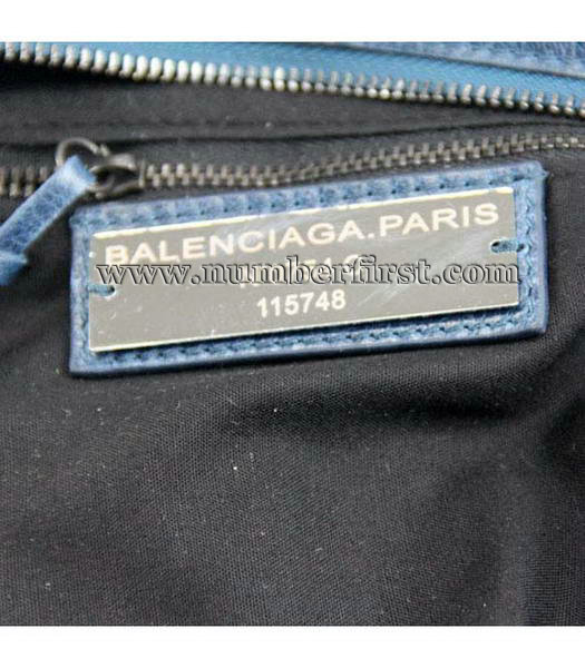 Balenciaga Motorcycle City Bag in Sapphire Blue Oil Leather-5