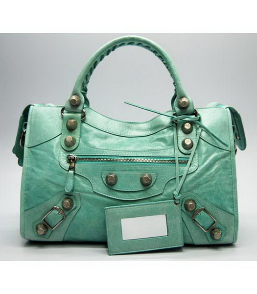 Balenciaga New City Bag in Light Green Leather