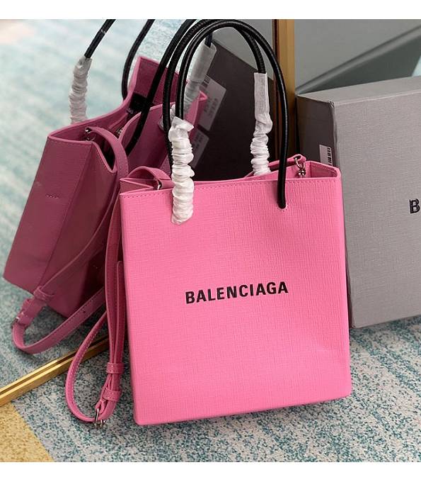 Balenciaga North South Pink Original Lambskin Leather Shopping Tote Bag
