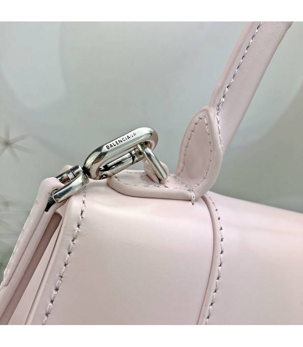 Balenciaga Nude Pink Original Plain Veins Calfakin Leather Silver Buckle 23cm Hourglass Bag-3