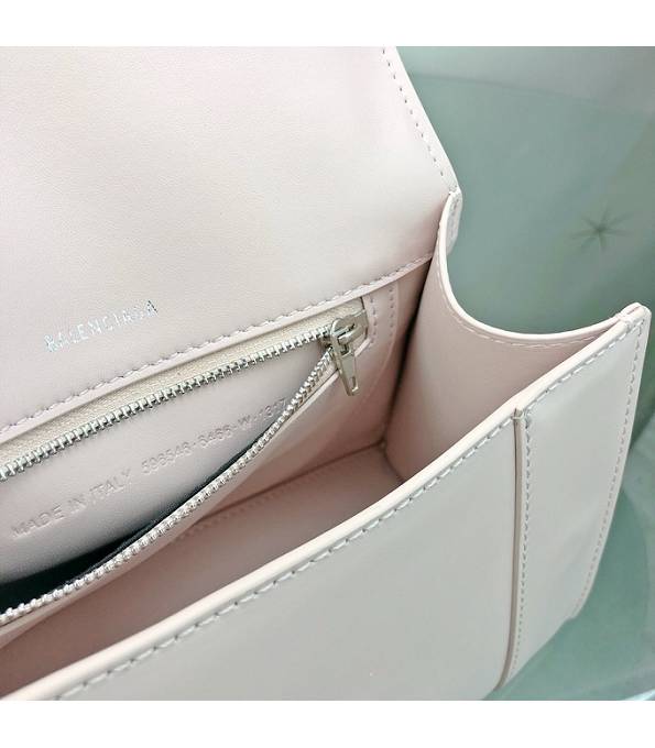 Balenciaga Nude Pink Original Plain Veins Calfakin Leather Silver Buckle 23cm Hourglass Bag-8